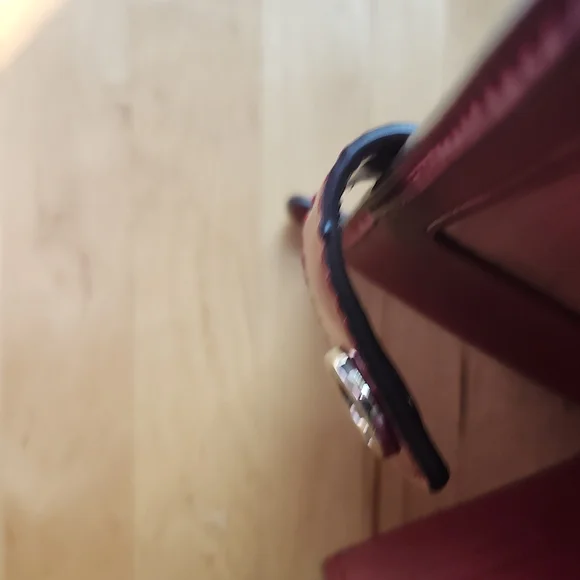 Coach Brown and Burgundy Canvas Wallet - Picture 7 of 8